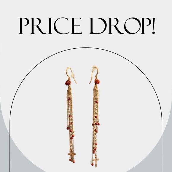 Jewelry - PILGRIM by Skanderborg Denmark Gold and Red Vintage Earrings